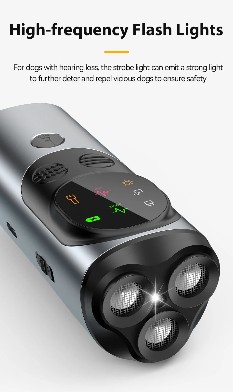 Ultrasonic Dog Training Device - Anti-Barking Trainer with LED Flashlight
