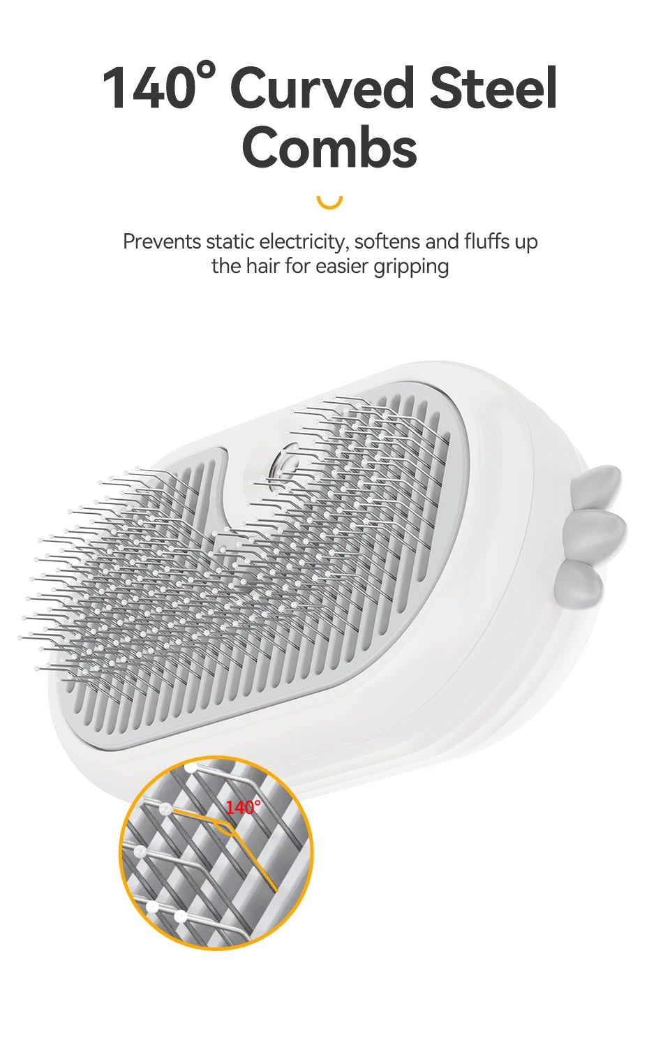 Electric Steam Pet Brush - Hair Removal Comb for Cats & Dogs
