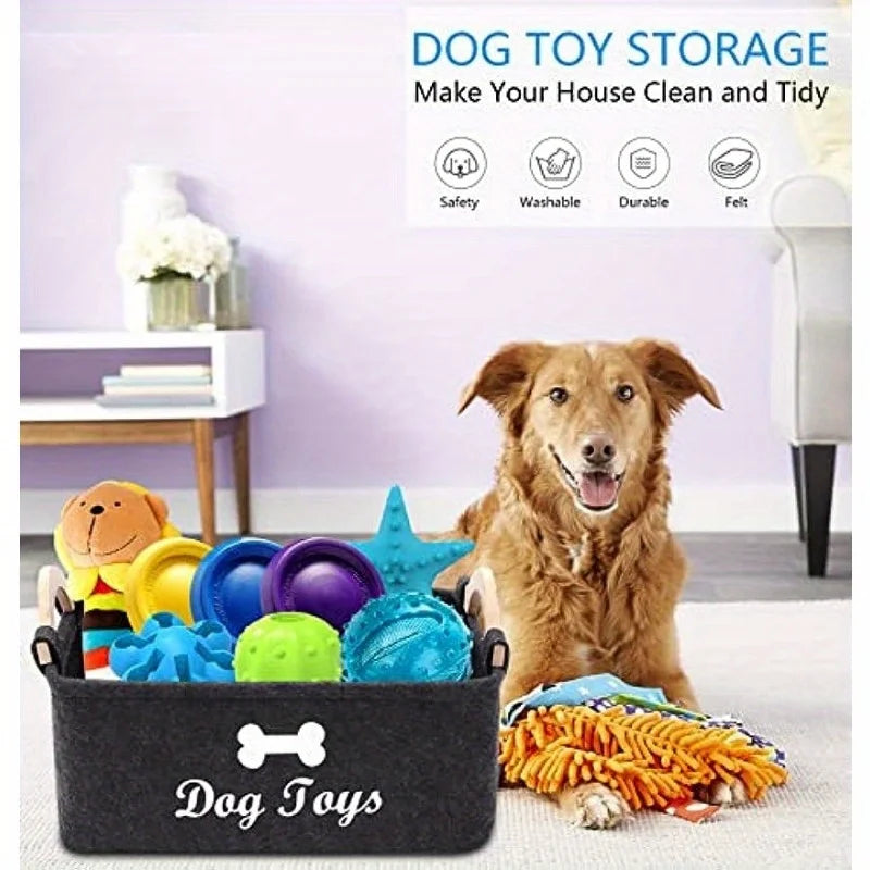 Felt Pet Storage Box - Organizer for Toys, Blankets and Accessories