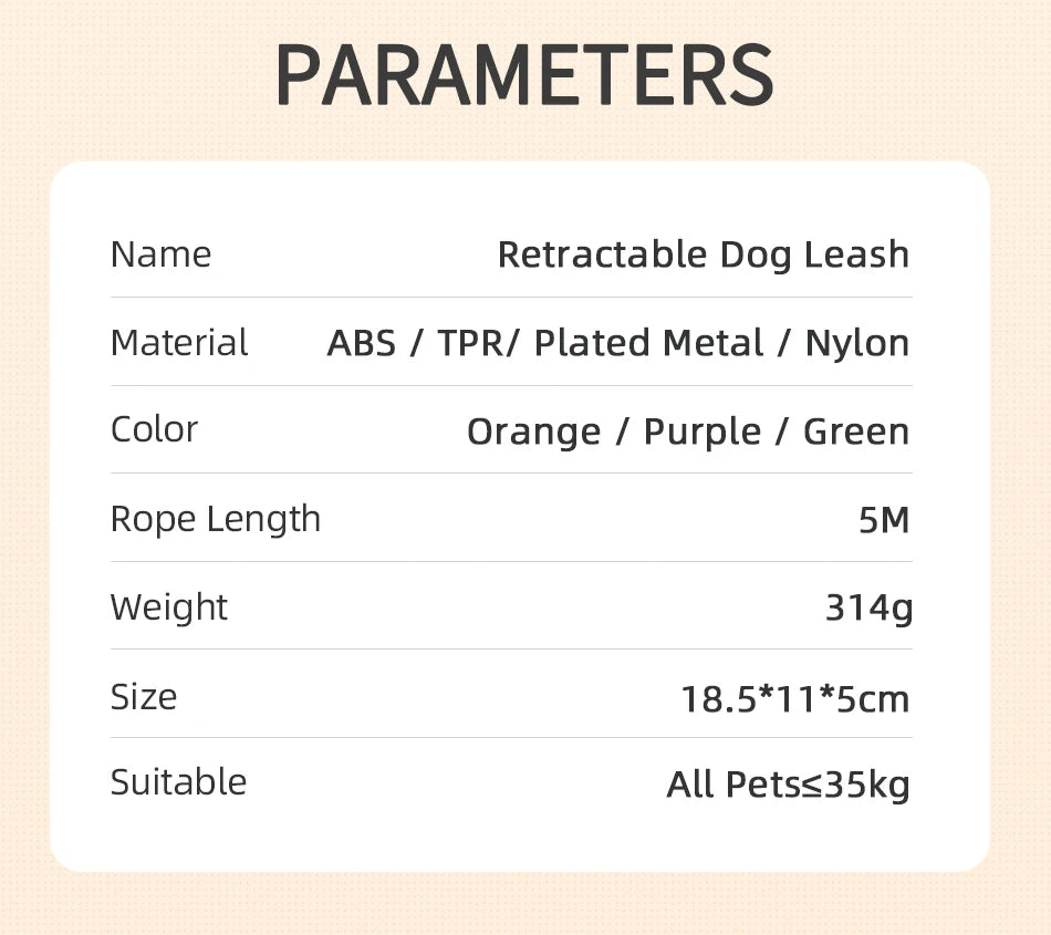 Automatic Retractable Dog Leash with LED Luminous Light for Safe Walking