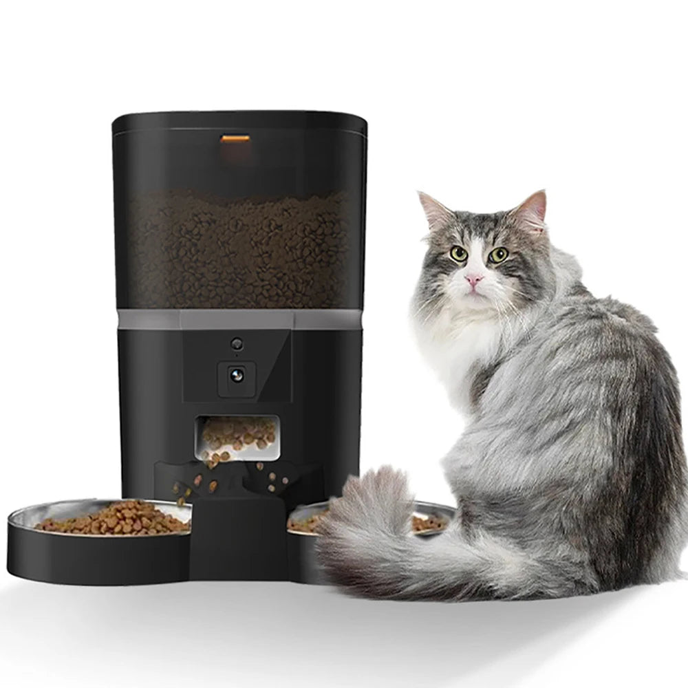 4L Smart Automatic Pet Feeder with Camera - Timed Food Dispenser for Cats & Small Dogs