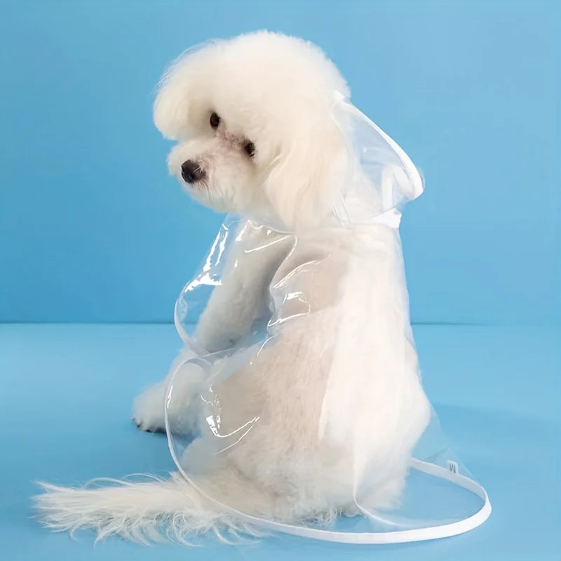 Clear Transparent Pet Raincoat with Hood - Waterproof Poncho for Small Dogs & Cats