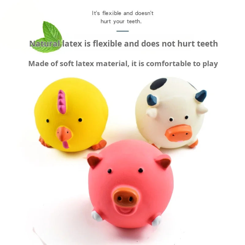 Durable Animal Design Squeaky Chew Toys - Dental Health Toys for Dogs