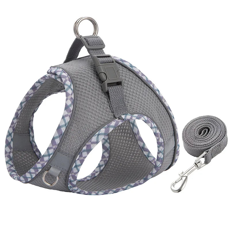 Reflective Pet Harness and Leash Set - Comfortable Vest for Small to Medium Dogs