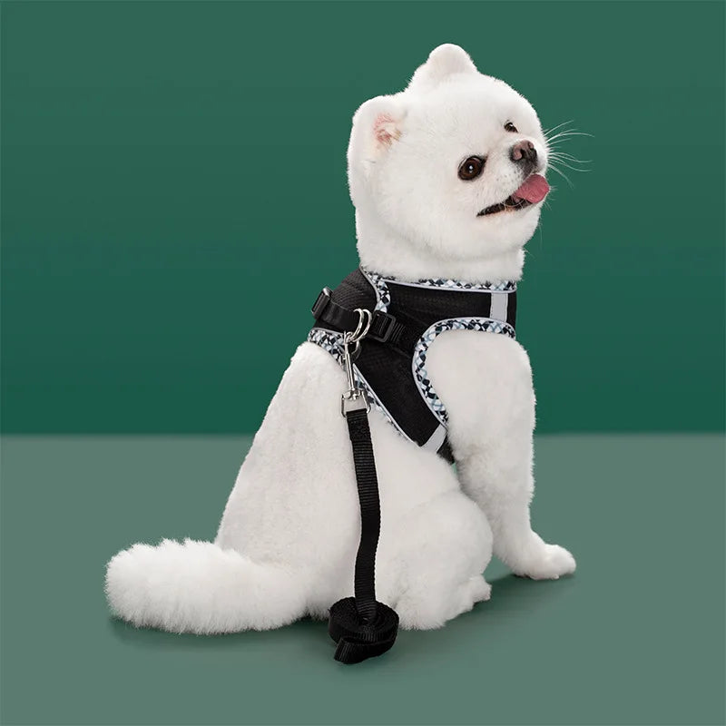 Reflective Pet Harness and Leash Set - Comfortable Vest for Small to Medium Dogs