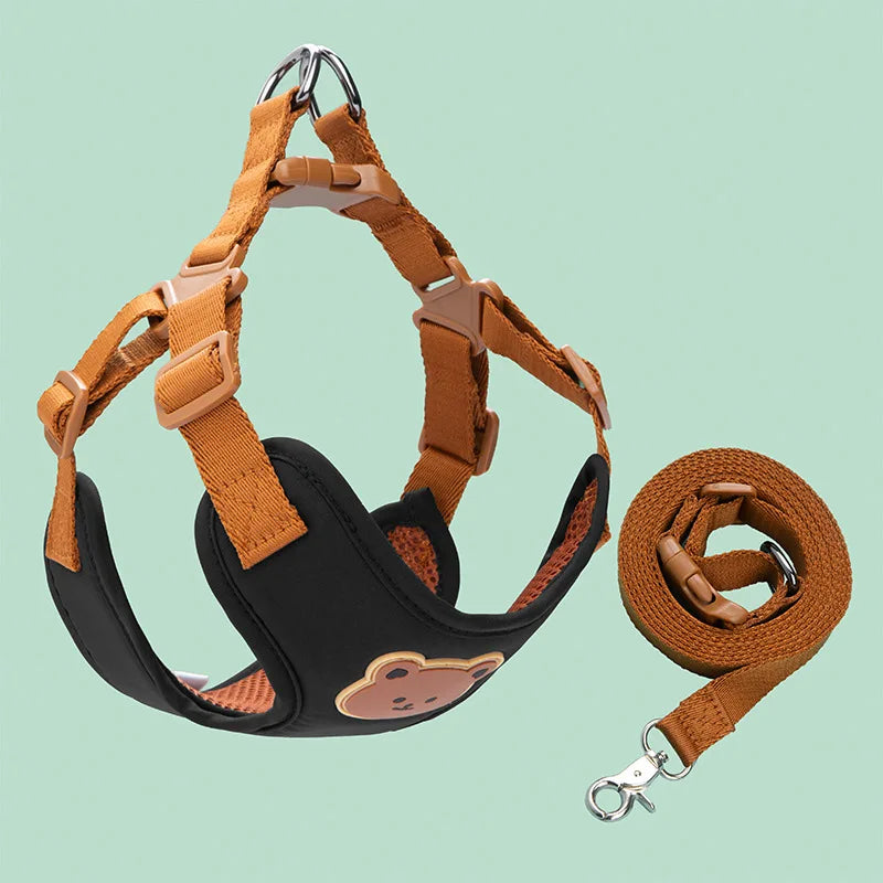 Breathable Pet Harness and Leash Set - Comfortable Chest Vest for Small to Medium Dogs