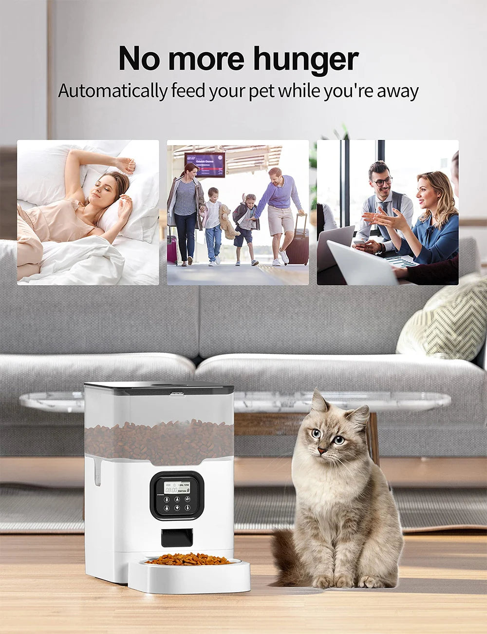 Women's Smart Automatic Pet Feeder with WiFi Control - 4L Large Capacity