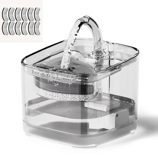 2.2L Silent Pet Water Fountain with Visible Filtration - Automatic Dispenser for Cats & Dogs