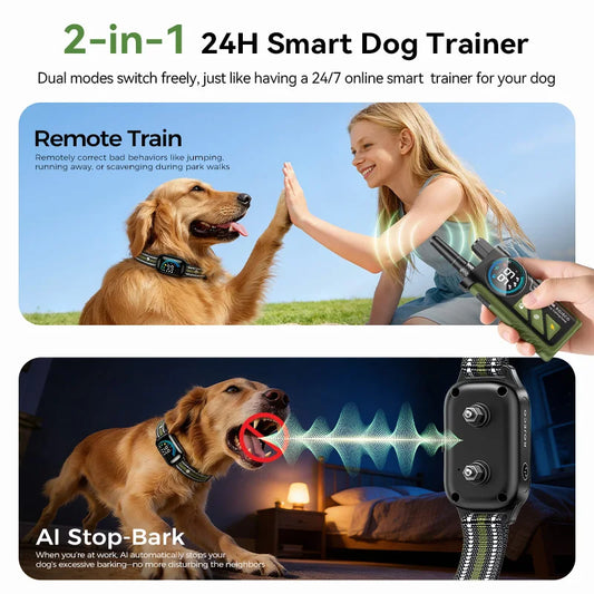 1000m Remote Dog Training Collar with Vibration & Bark Control