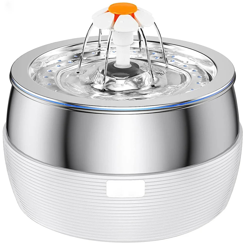 Automatic Stainless Steel Pet Water Fountain with Filter - 3L Capacity