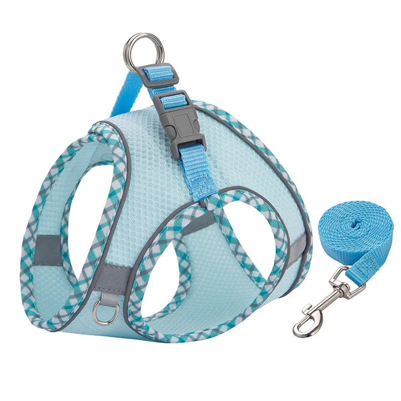 Reflective Pet Harness and Leash Set - Comfortable Vest for Small to Medium Dogs