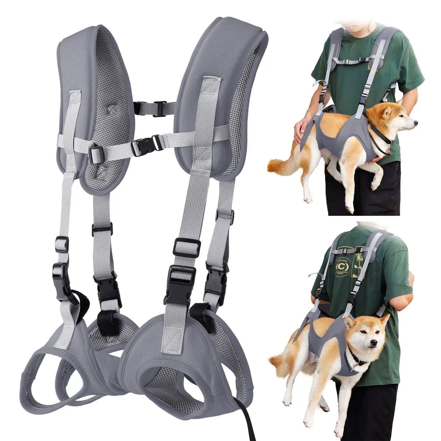 Dog Carrier Backpack & Front Carrier with Lift Harness - Legs Out Design