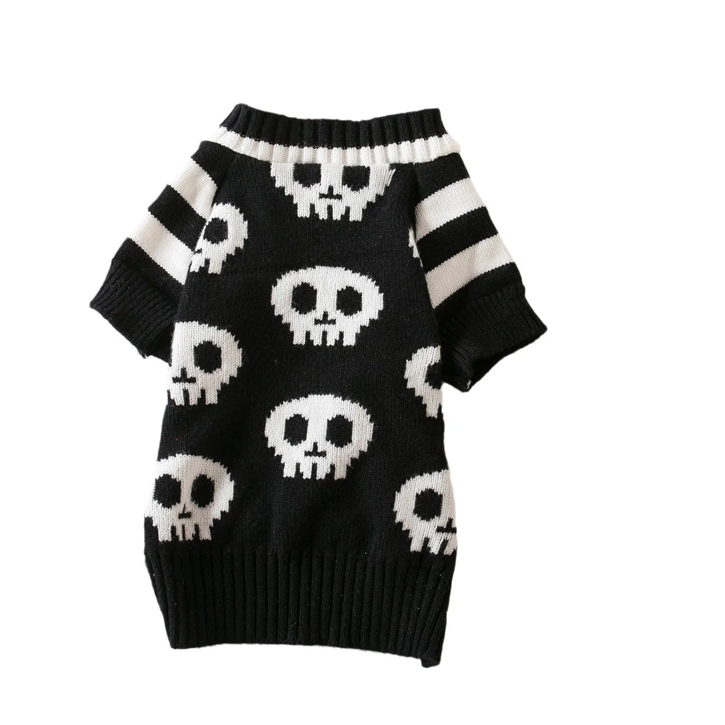 Pull en tricot Crâne d'Halloween pour chats et chiens
