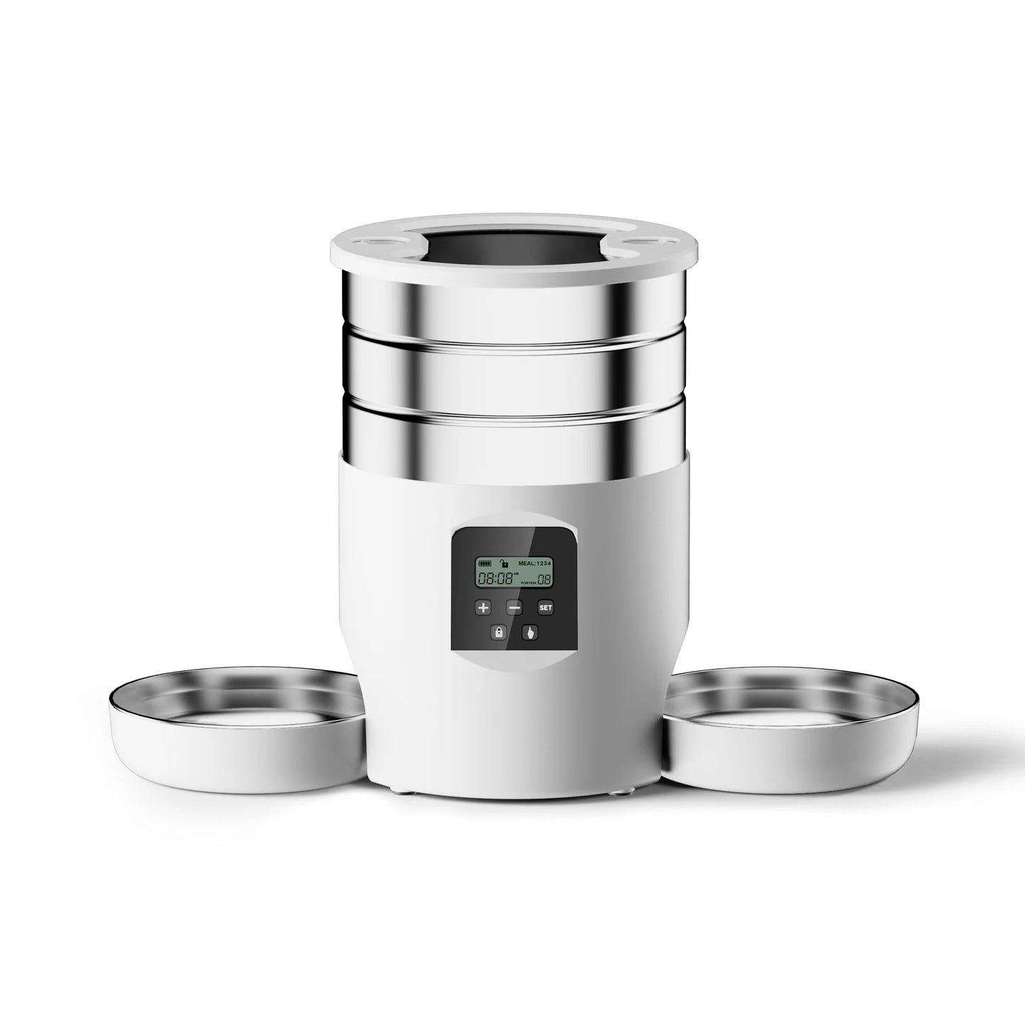 4.5L Smart WiFi Pet Feeder with Dual Stainless Steel Bowls - Automatic Food Dispenser for Cats & Dogs