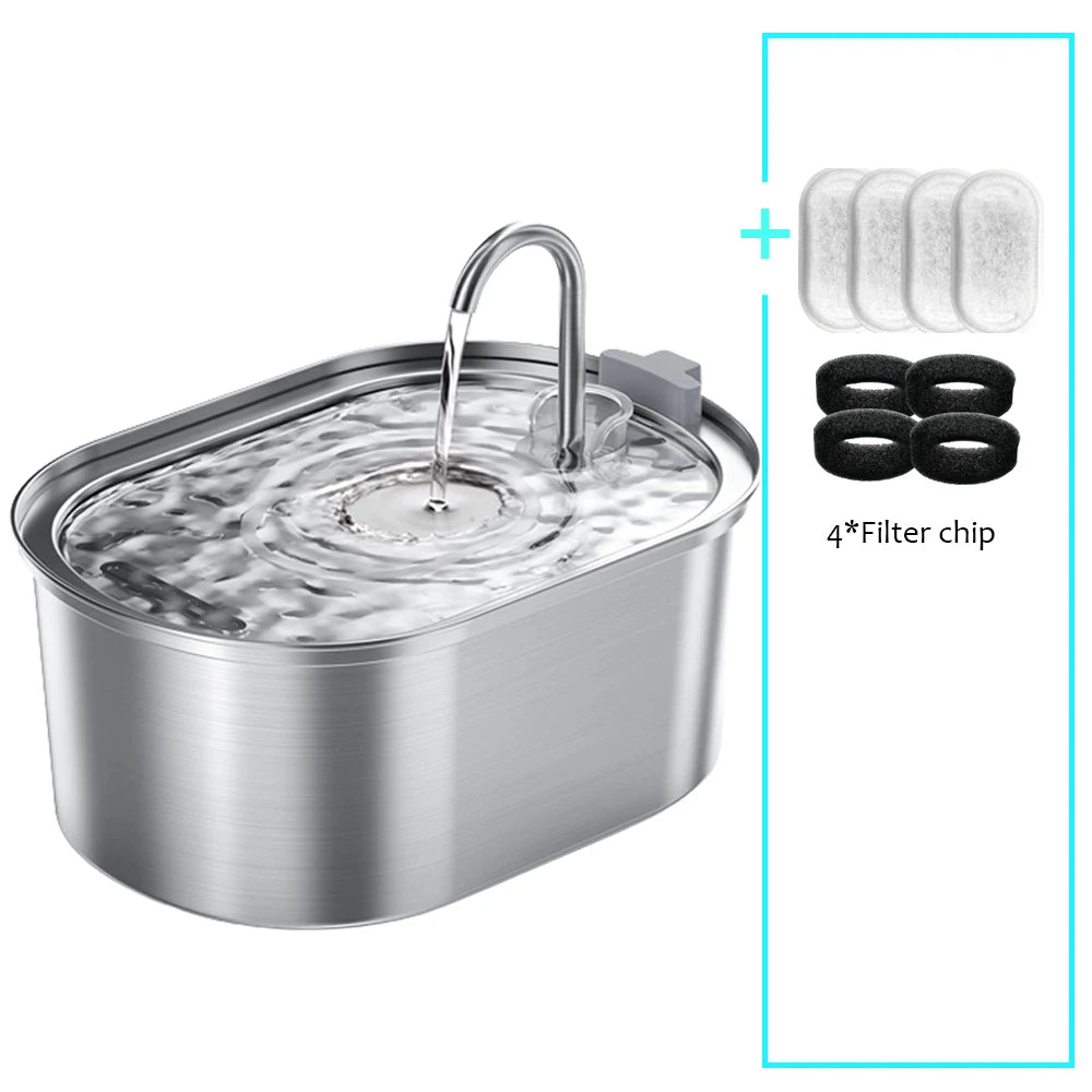 Smart Automatic Pet Water Fountain - Stainless Steel Dispenser for Cats & Dogs