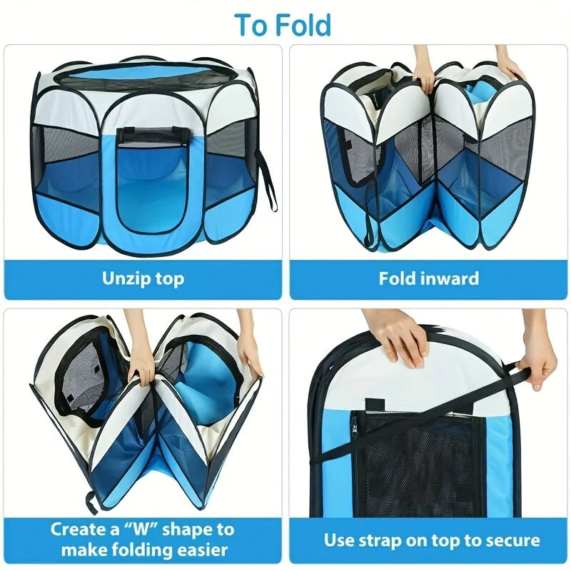 Portable Pet Playpen & Tent - Foldable Outdoor Enclosure for Dogs & Cats