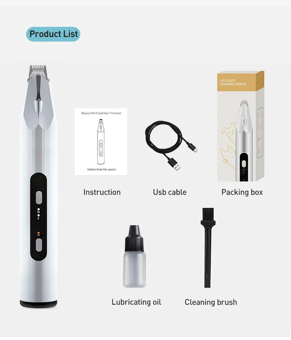 Professional Pet Hair Trimmer - Electric Dog Grooming Clippers