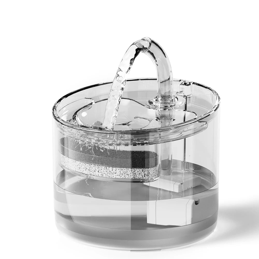 2.2L Silent Pet Water Fountain with Visible Filtration - Automatic Dispenser for Cats & Dogs