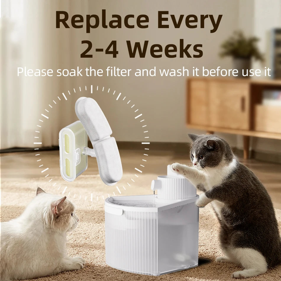 Cat Water Dispenser Replacement Filters - Carbon Sponge Filters for Wireless Pet Fountains