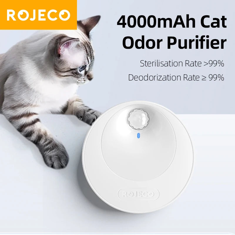 Smart Cat Litter Deodorizer - Automatic Odor Purifier with 4000mAh Battery