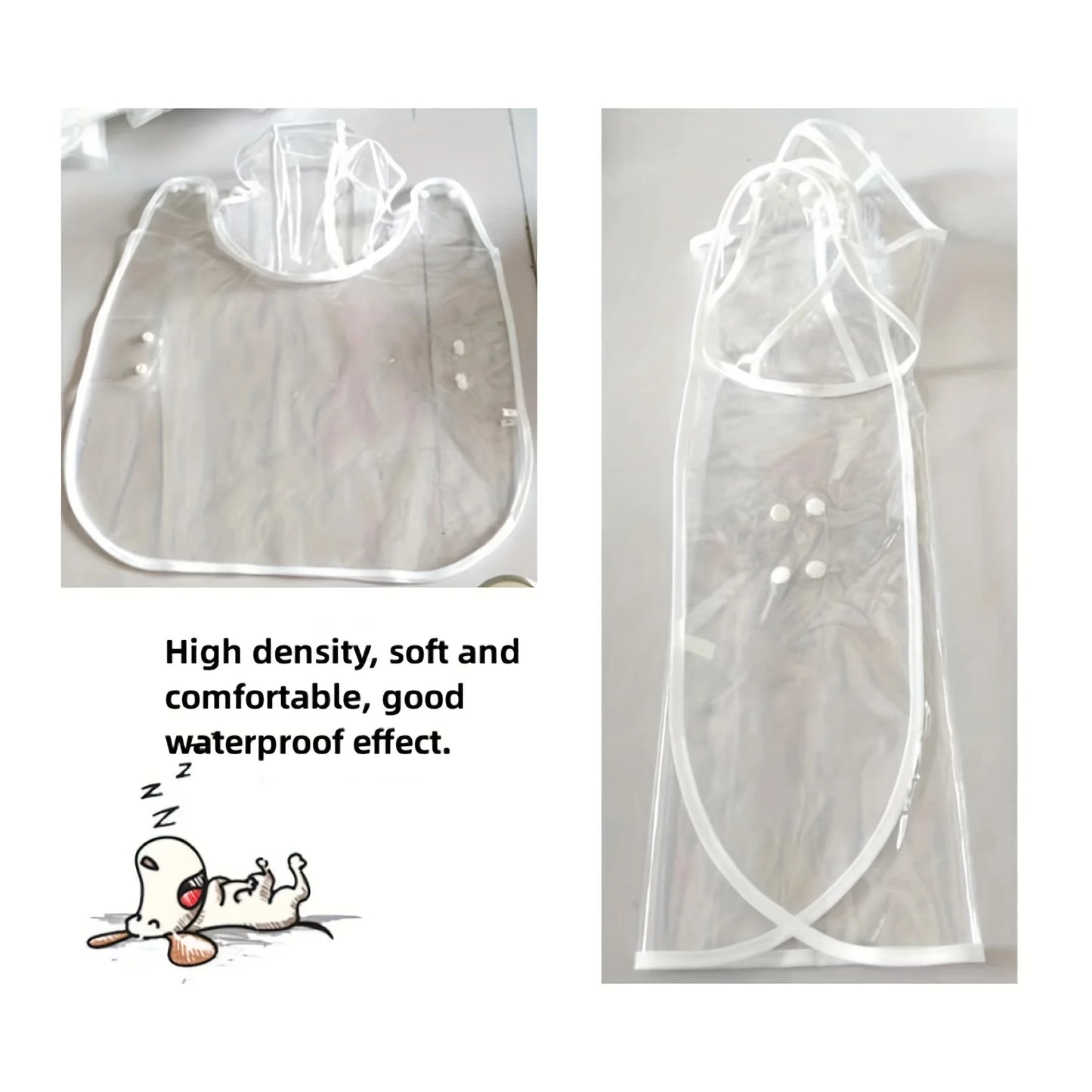Clear Transparent Pet Raincoat with Hood - Waterproof Poncho for Small Dogs & Cats