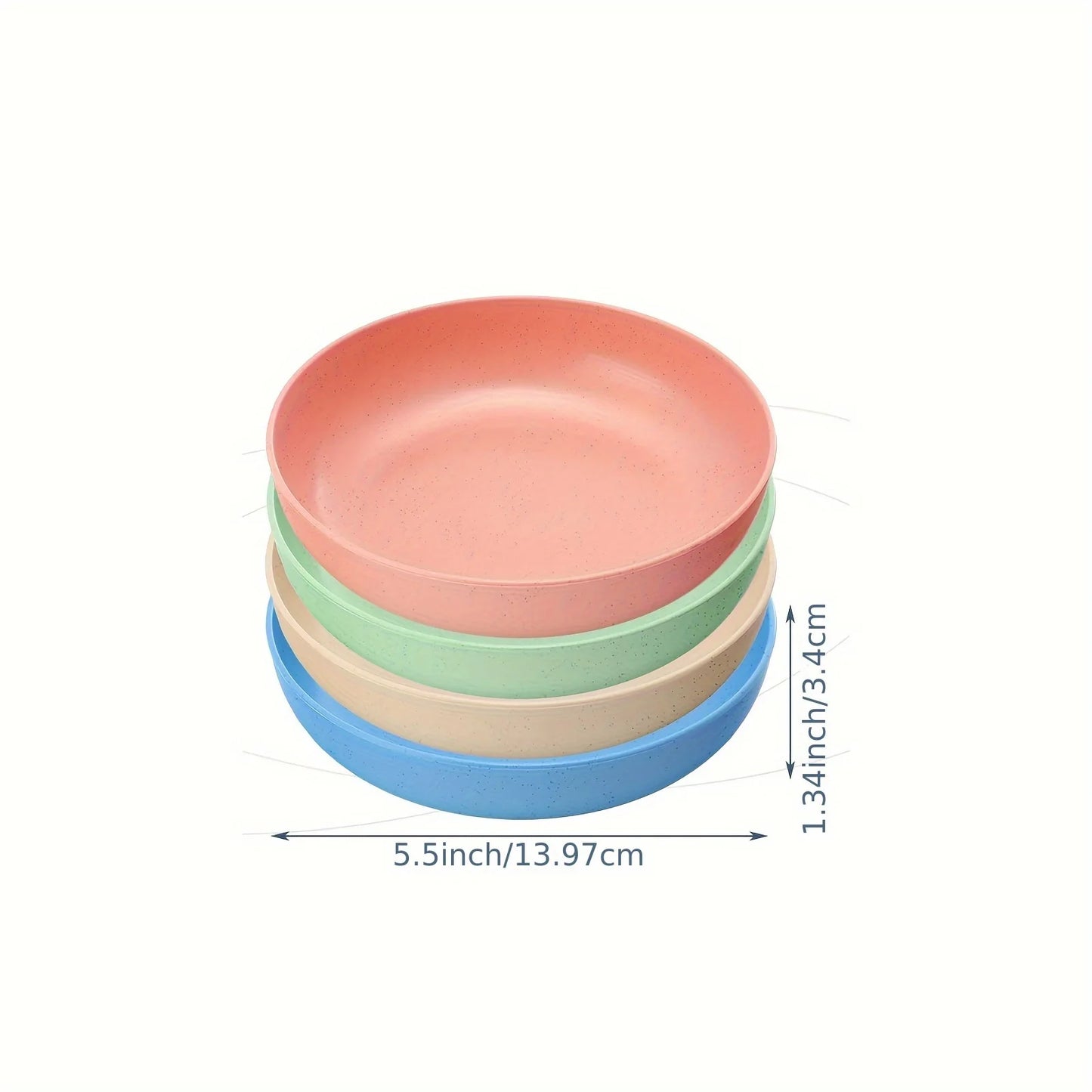 Cat Bowls Set of 4 - Wide Shallow Non-Slip Feeding Dishes for Small Cats
