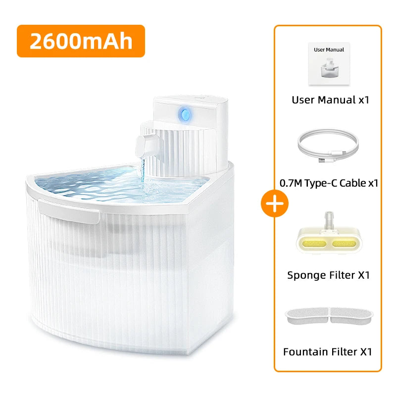 Wireless Smart Cat Water Fountain with Sensor Technology