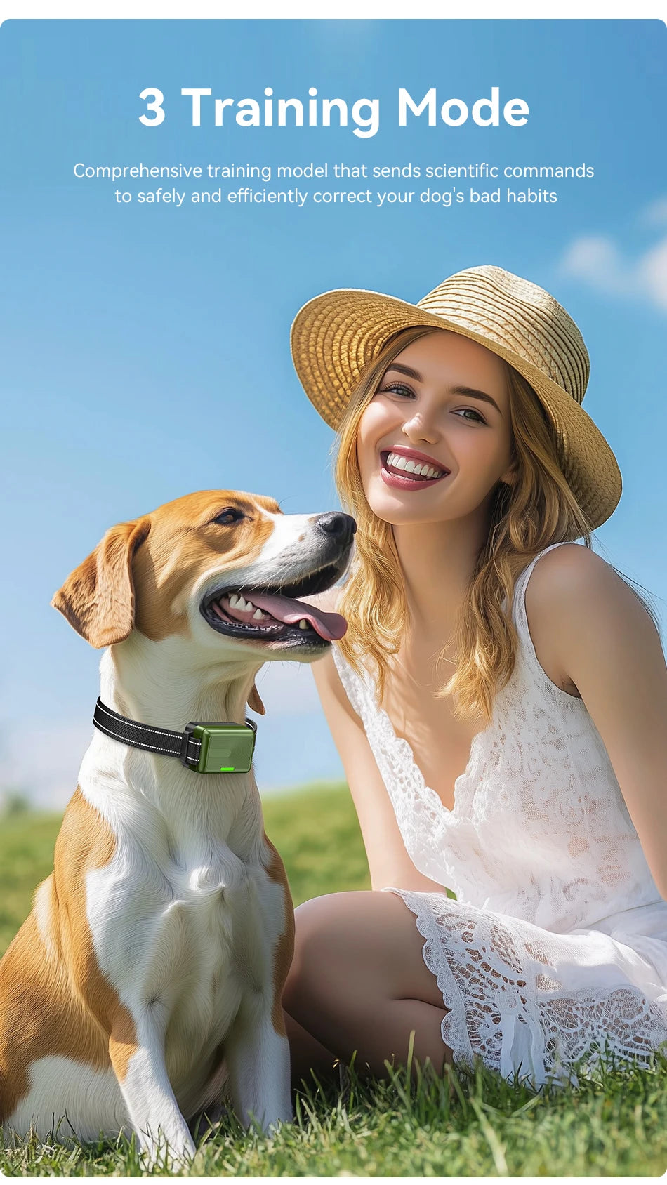 Remote Dog Training Collar - Rechargeable Bark Control System with Multiple Training Modes