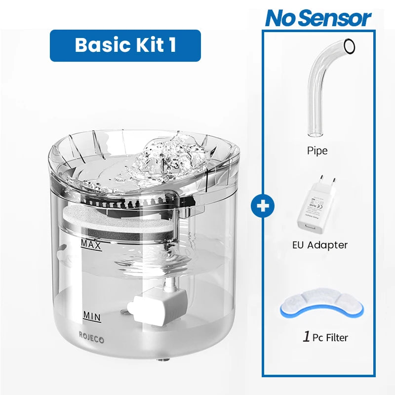 Automatic Cat Water Fountain - Smart Sensor Pet Drinking Dispenser with Accessories