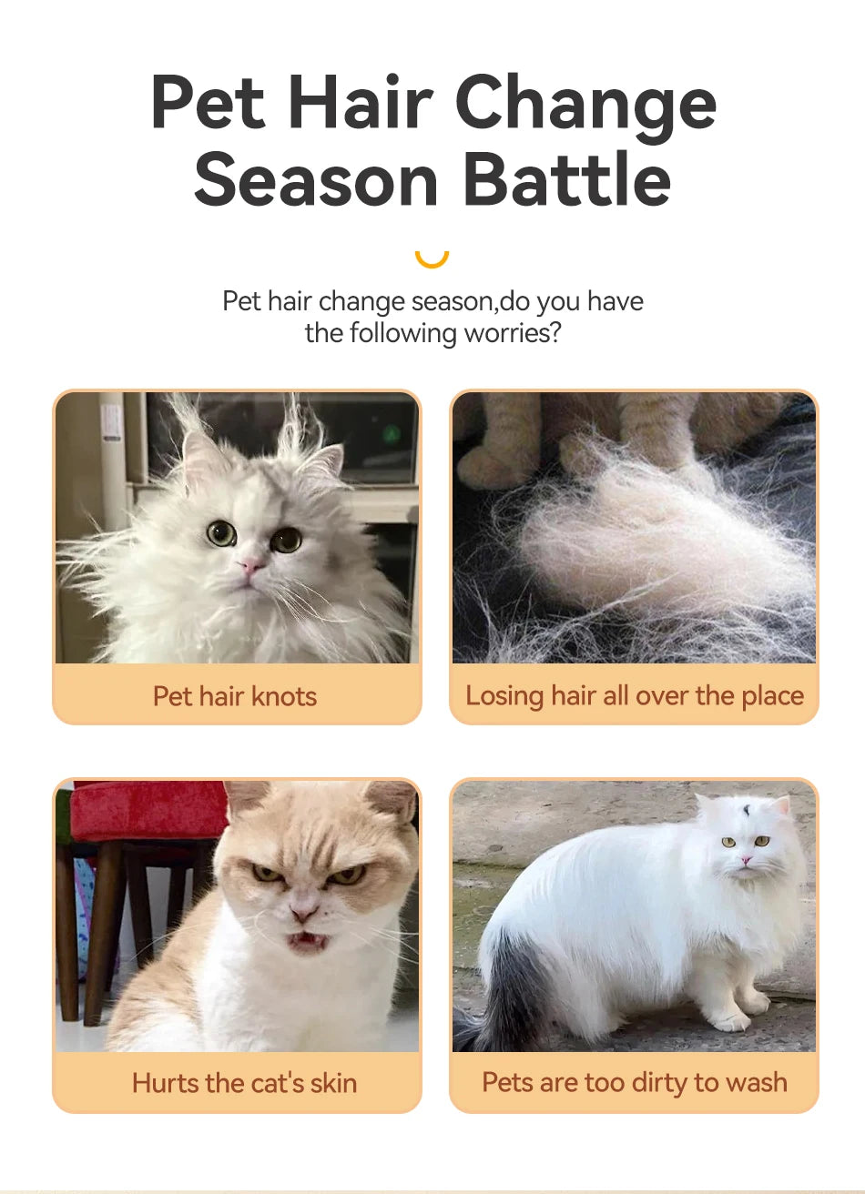 Electric Steam Pet Brush - Hair Removal Comb for Cats & Dogs