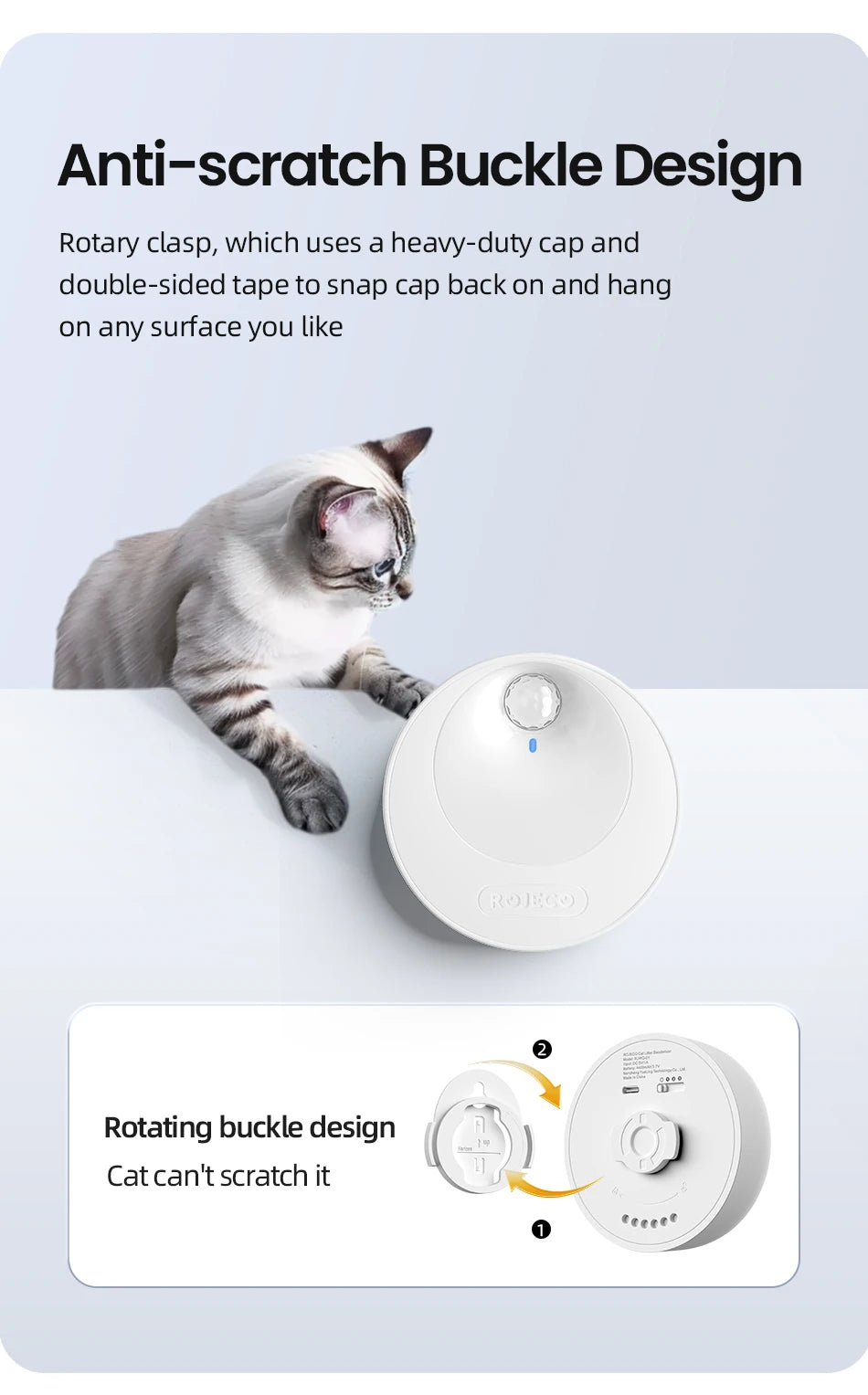 Smart Cat Litter Deodorizer - Automatic Odor Purifier with 4000mAh Battery