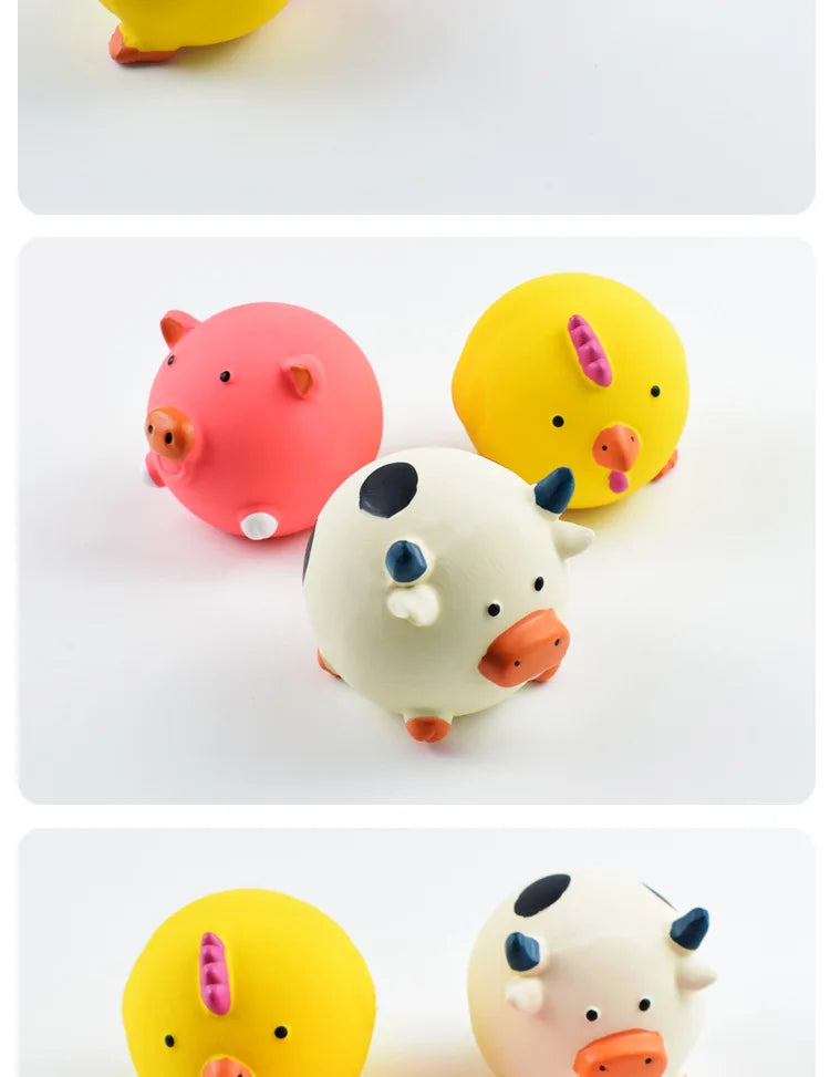 Durable Animal Design Squeaky Chew Toys - Dental Health Toys for Dogs