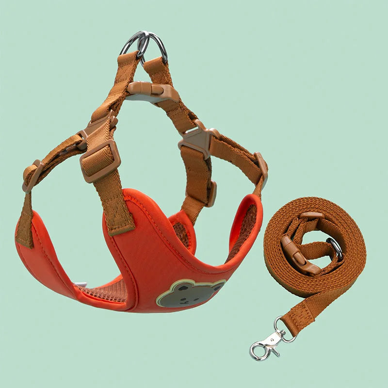 Breathable Pet Harness and Leash Set - Comfortable Chest Vest for Small to Medium Dogs