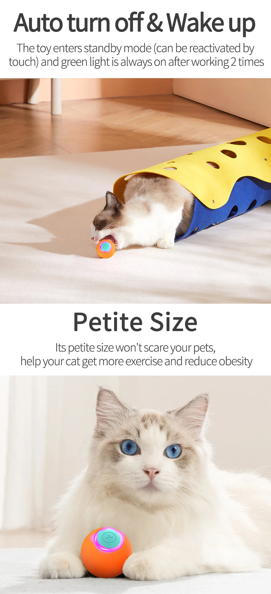 Smart Interactive Cat Ball - Automatic Rolling Electric Pet Toy