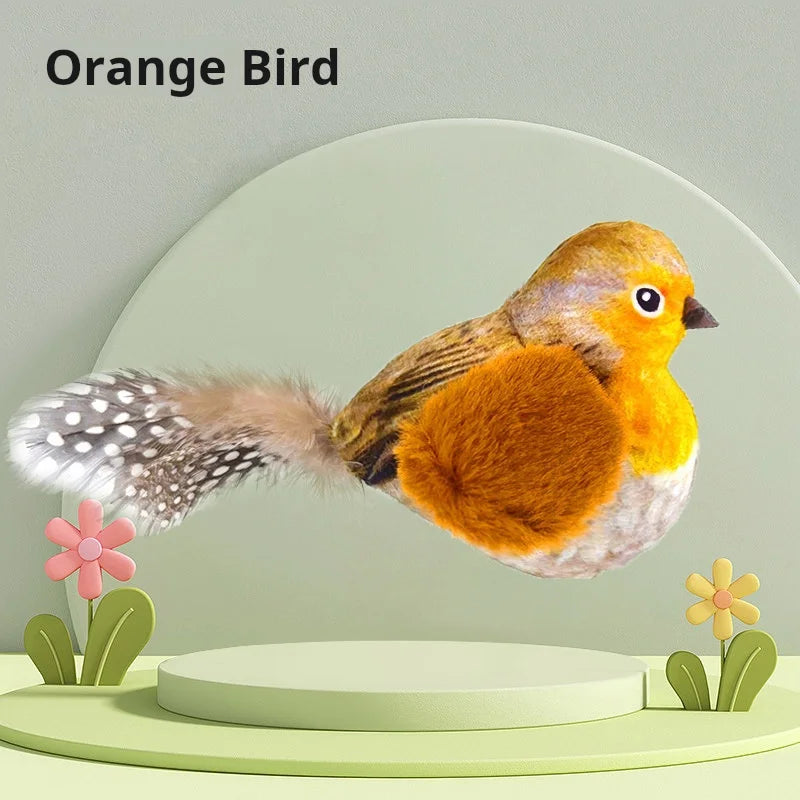 Interactive Bird Sound Cat Toy - Plush Hanging Teaser with Realistic Calls