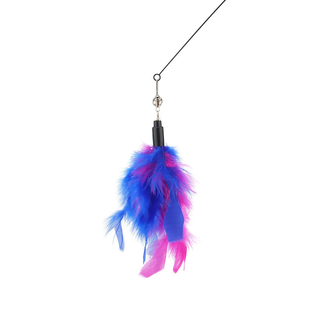 Bright Colour Feather Cat Teaser Replacement Pack (5 Pcs Random Mix)