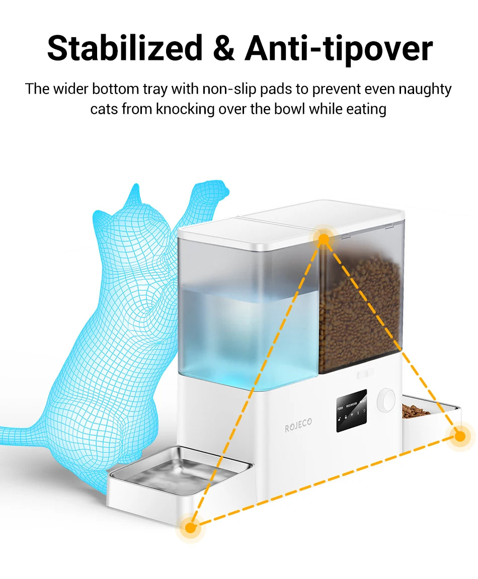 8.5L Automatic Pet Feeder with Water Fountain - WiFi Remote Control Smart Dispenser