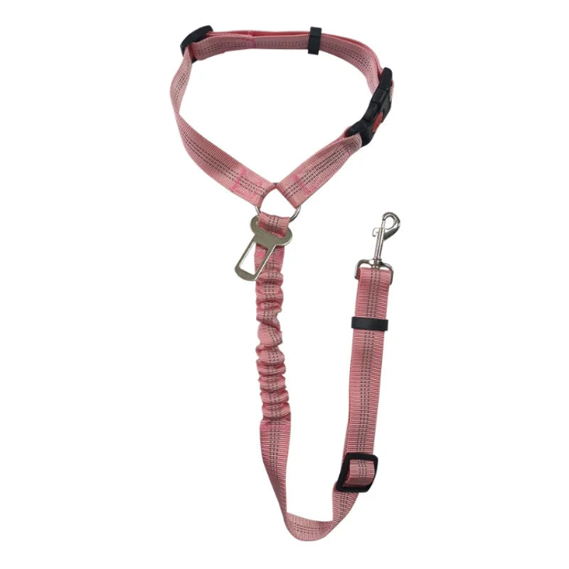 2-in-1 Dog Car Safety Seatbelt - Adjustable Reflective Headrest Restraint