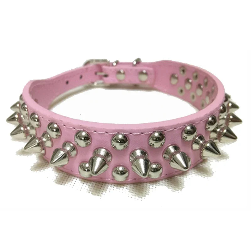 PU Leather Punk Rivet Spiked Collar for Small Dogs & Cats
