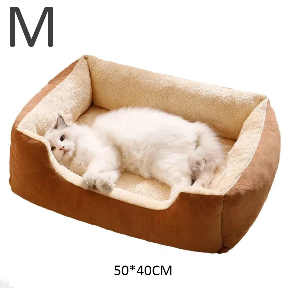 Cozy Pet Bed for Cats and Dogs - Soft Cushion Basket