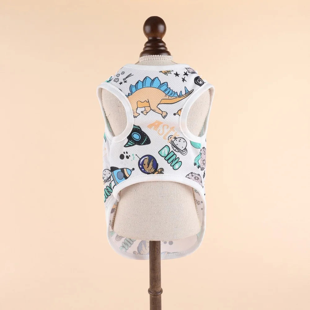 Summer Dog Cooling Vest - Breathable Cartoon Design for Hot Weather