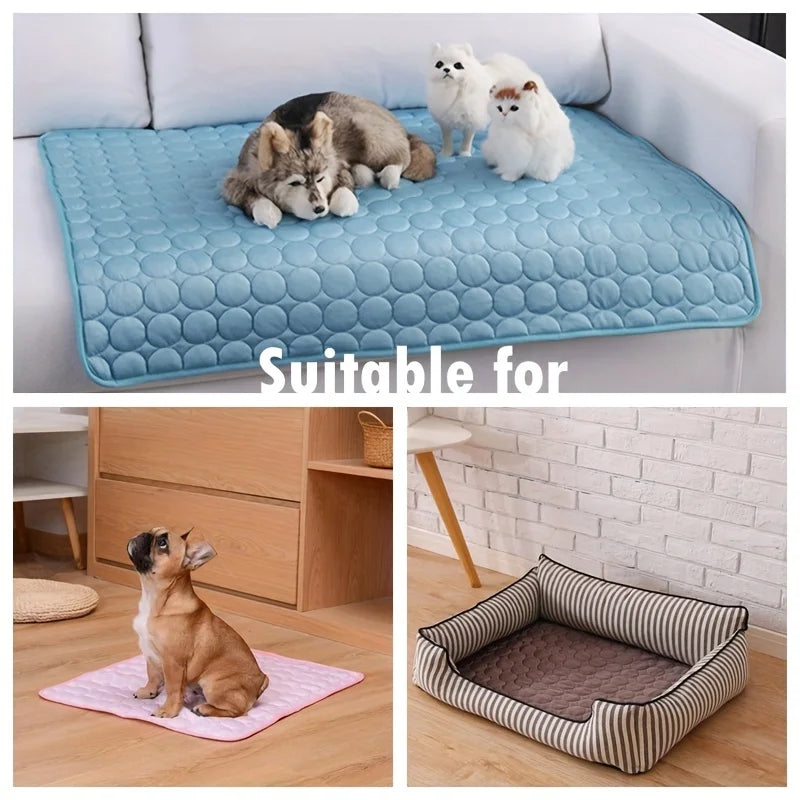 Self-Cooling Pet Mat with Ice Silk Technology - 40 Inch Summer Bed