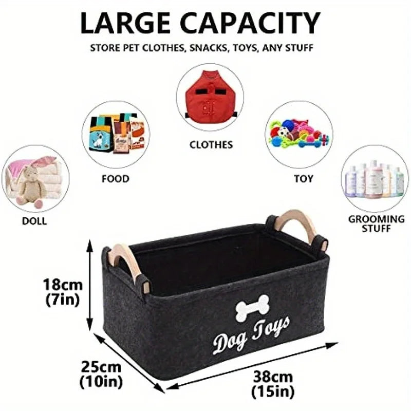 Felt Pet Storage Box - Organizer for Toys, Blankets and Accessories