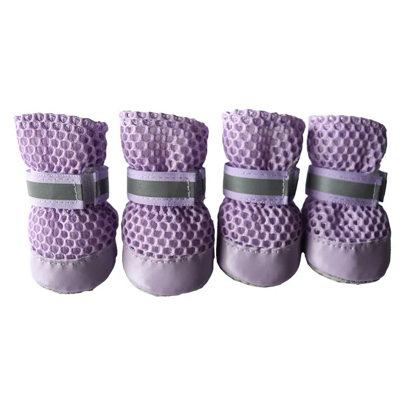 Summer Dog Shoes - Breathable Anti-Slip Outdoor Boots Set of 4