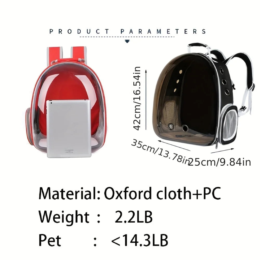 Space Capsule Cat Backpack - Transparent Pet Carrier with Ventilation