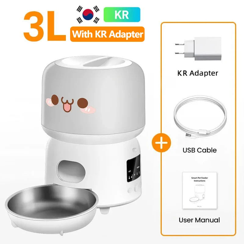 3L Smart WiFi Automatic Pet Feeder with Button Control and Remote Feeding