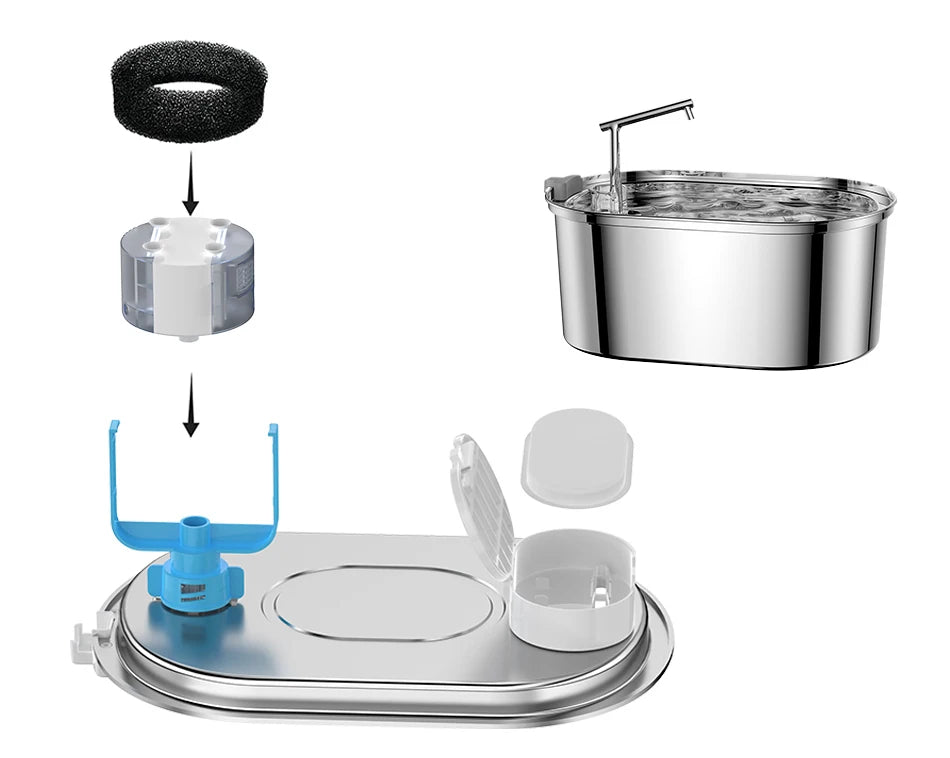 Activated Carbon Water Fountain Filters for 3.2L Stainless Steel Pet Fountains