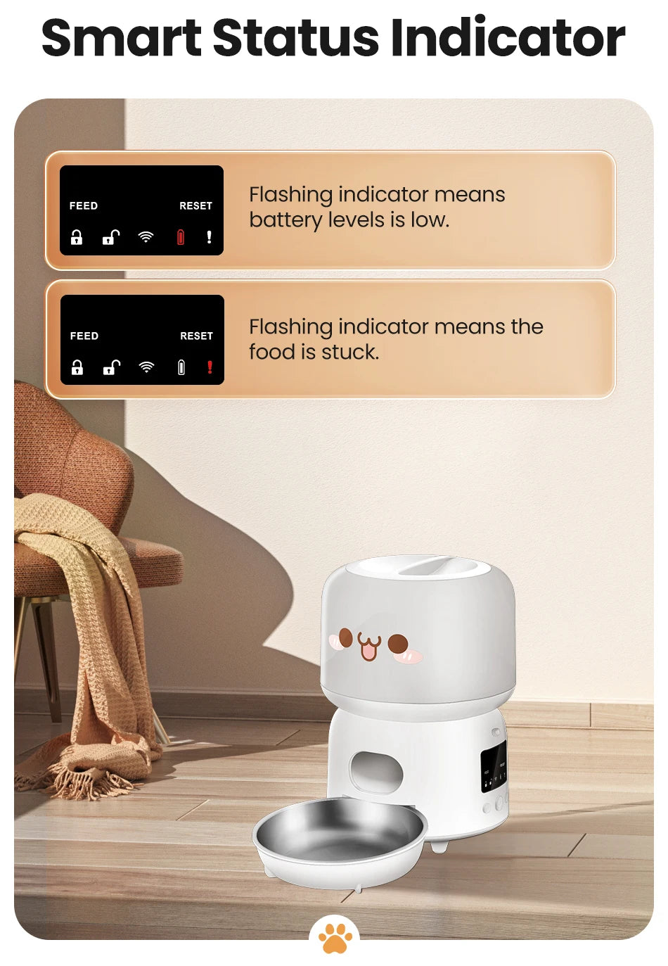 3L Smart WiFi Automatic Pet Feeder with Button Control and Remote Feeding