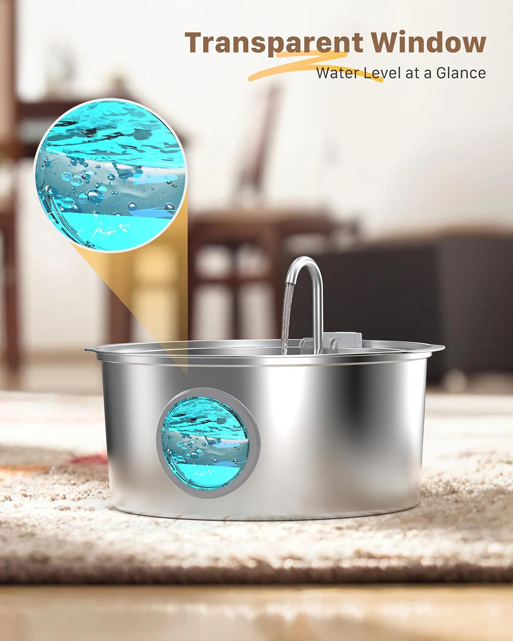 Large Pet Water Fountain - 7L Stainless Steel Automatic Dispenser with Silent Operation
