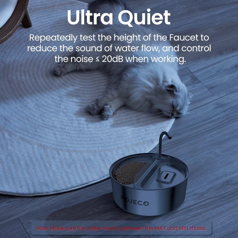 2-in-1 Automatic Pet Water Dispenser with Stainless Steel Feeder Bowl